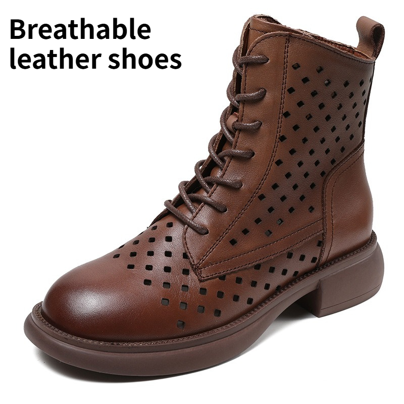Sewing Zipper - Spring Women Open Toe Genuine Leather