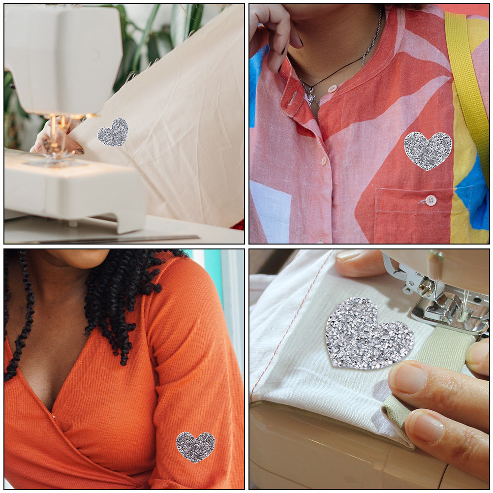 10Pcs Heart Shaped Embroidery  - Sewing Recycle ulasan dan harga