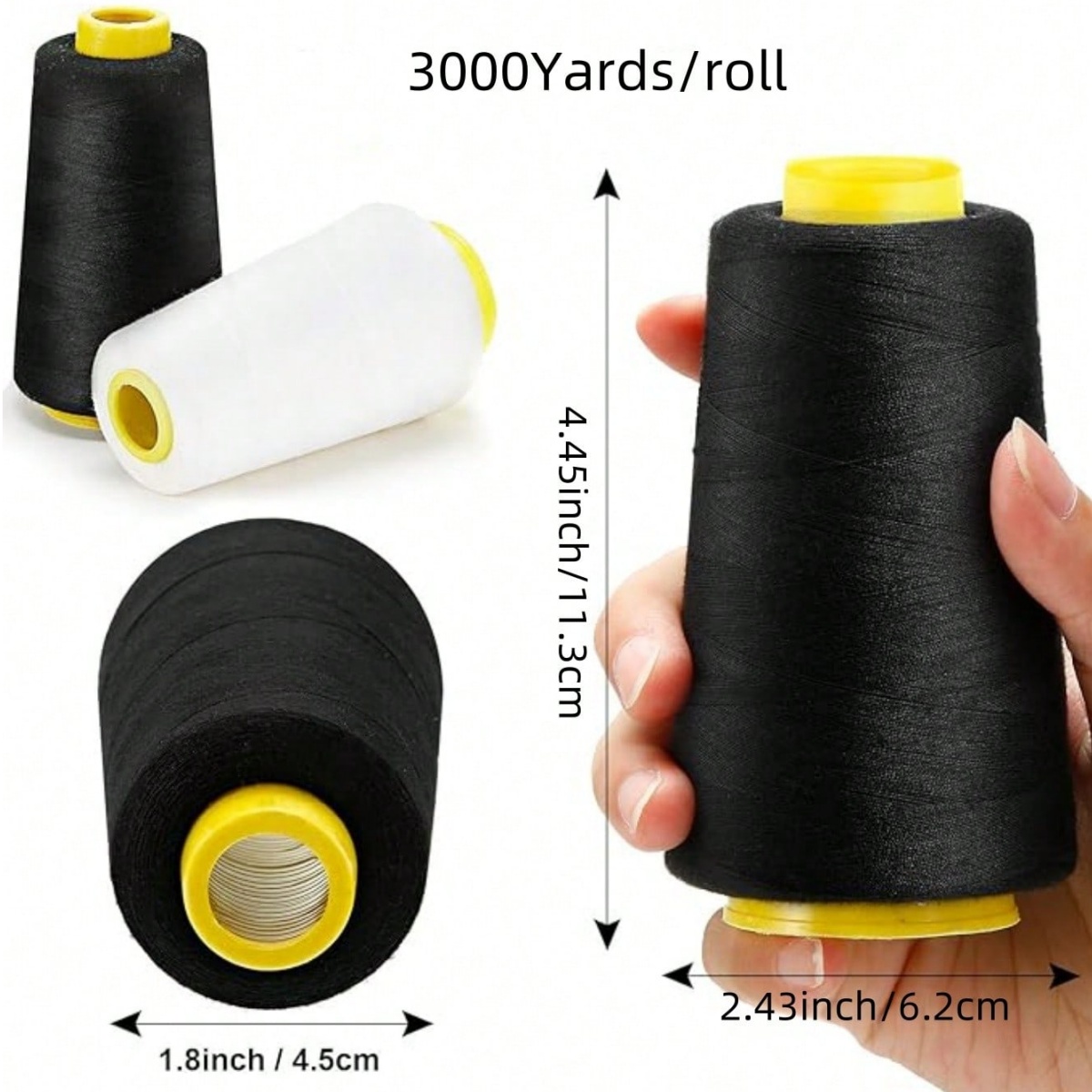 1-6Rolls 3000 Yard Each Serger - Serger Thread Cone ulasan dan harga
