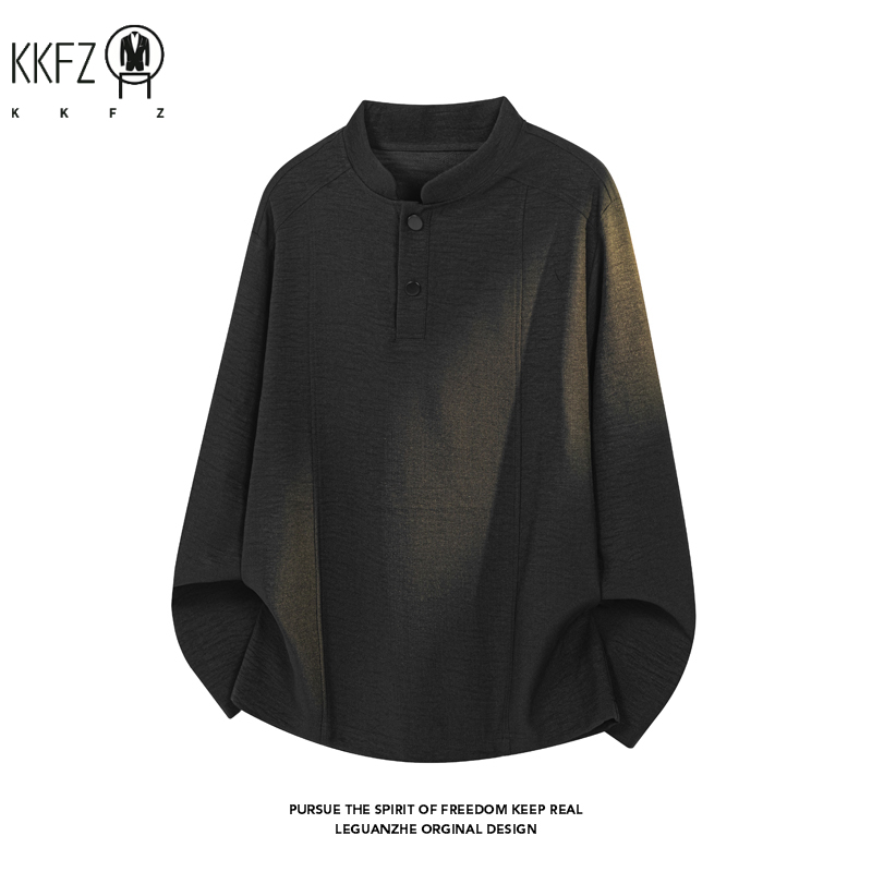 Male Minimalist Mandarin Neck  - Sewing Gathering ulasan dan harga