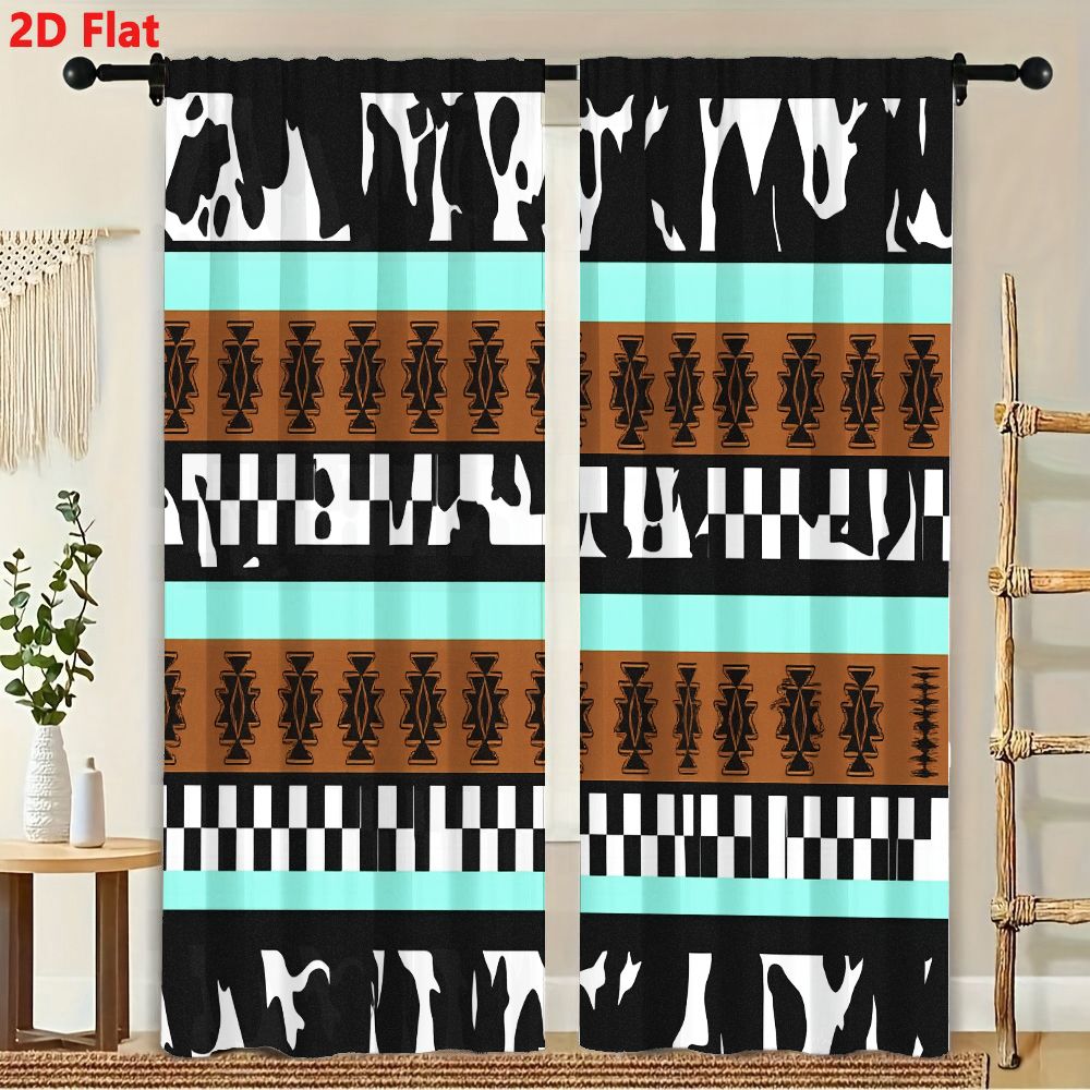 2Pcs Curtains 2D Flat Geometri - Century Textile & Sewing Supply Online Shopping ulasan dan harga