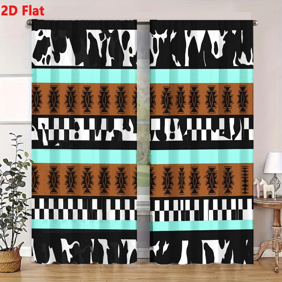 2Pcs Curtains 2D Flat Geometri - Century Textile & Sewing Supply Online Shopping ulasan dan harga