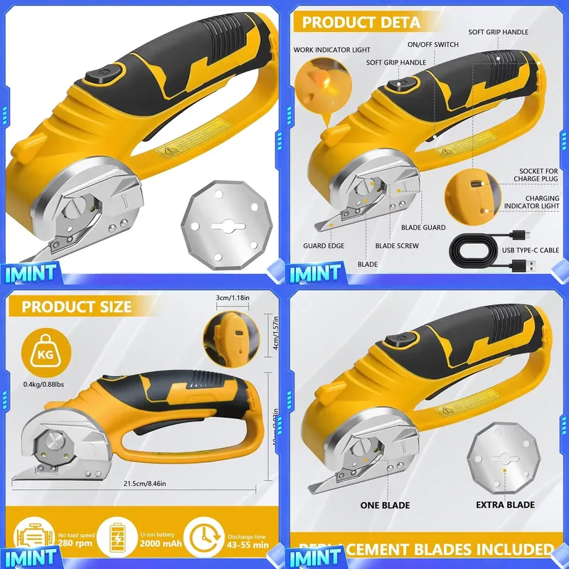 2000mAh Cordless Electric Scis - Rotary Cutter Fabric ulasan dan harga