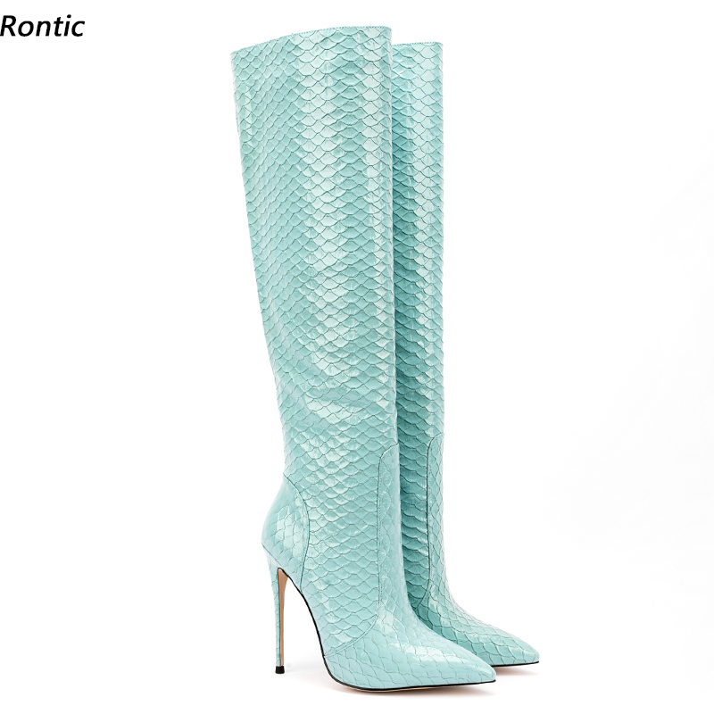 Rontic Women Winter Knee High  - Sewing Zipper ulasan dan harga