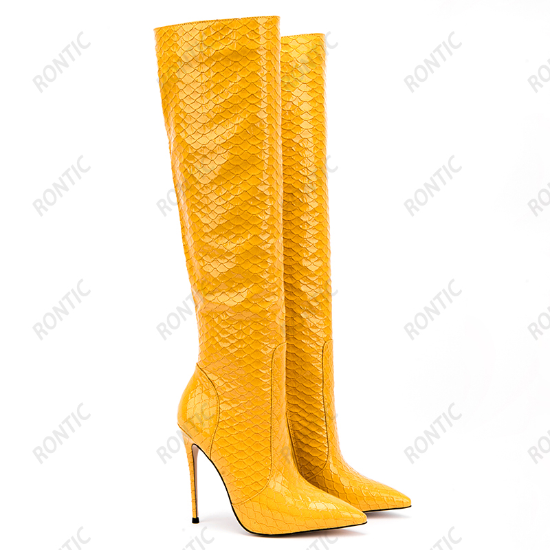 Rontic Women Winter Knee High  - Sewing Zipper ulasan dan harga