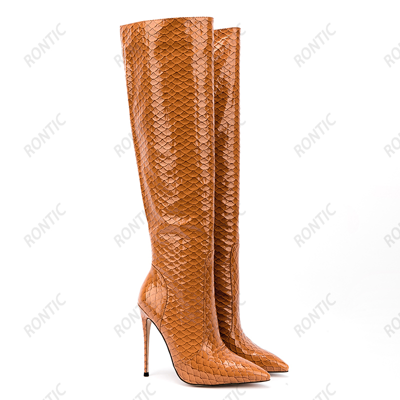 Rontic Women Winter Knee High  - Sewing Zipper ulasan dan harga