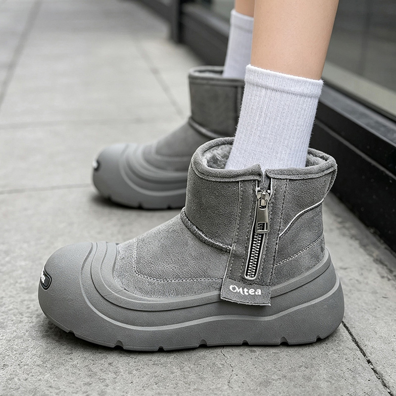 Men's snow boots with warm fle - Sewing Zipper ulasan dan harga